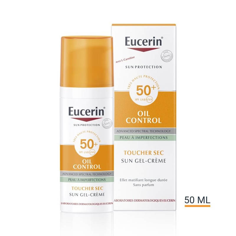 Achetez EUCERIN SUN OIL CONTROL SPF50+ Gel crème visage Flacon Pompe de 50ml