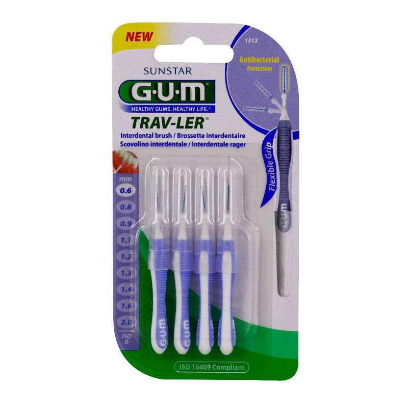 Achetez GUM TRAVLER Brossette inter-dentaire de voyage 0,6mm Boîte de 4