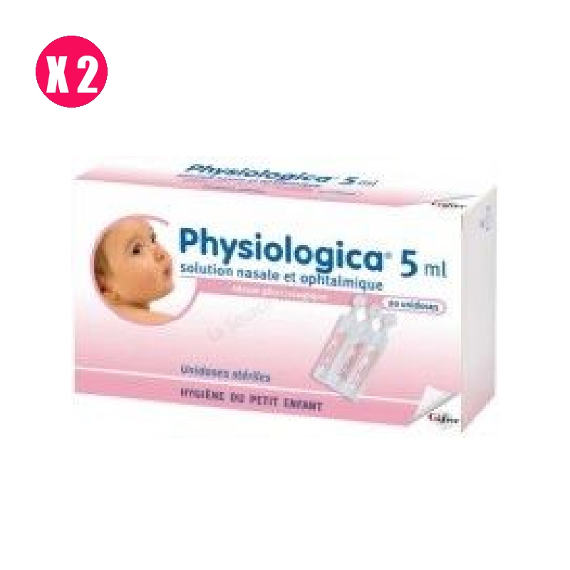 Achetez PHYSIOLOGICA Sérum physiologique bébé petit enfant 40 Unidose de 5ml Lot de 2