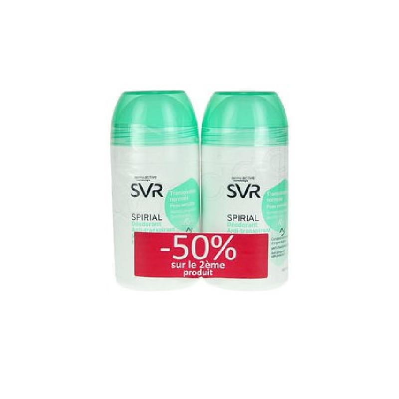Achetez SVR SPIRIAL Déodorant soin anti-transpirant végétal 2 Roll-on de 50ml
