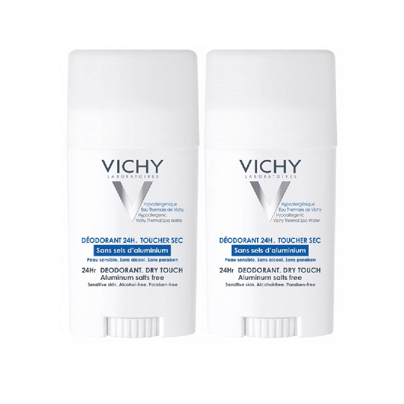 Achetez VICHY Déodorant 24H toucher sec sans sels d'aluminium 2 Sticks de 40ml